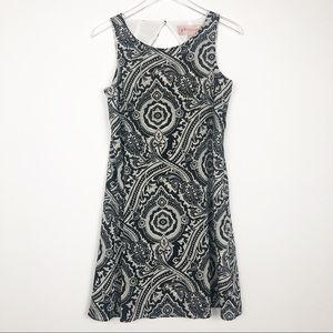 Philosophy Black & White Paisley Sleeveless Dress